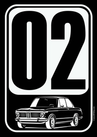 "02" garage and workshop sign